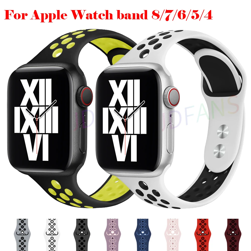 Silicone strap For Apple Watch band 44mm 40mm 42mm ultra 49mm 8 3 4 5 6 SE correa watchband bracelet iWatch series 7 41mm 45mm
Silicone strap For Apple Watch band 44mm 40mm 42mm ultra 49mm 8 3 4 5 6 SE correa watchband bracelet iWatch series 7 41mm 45mm