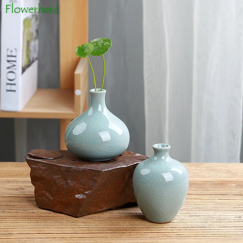 Brief Celadon Small Vase Retro Creative Home Decoration Mini Brother Kiln Flower Arrangement Hydroponic Ceramic Flower Pot
Brief Celadon Small Vase Retro Creative Home Decoration Mini Brother Kiln Flower Arrangement Hydroponic Ceramic Flower Pot