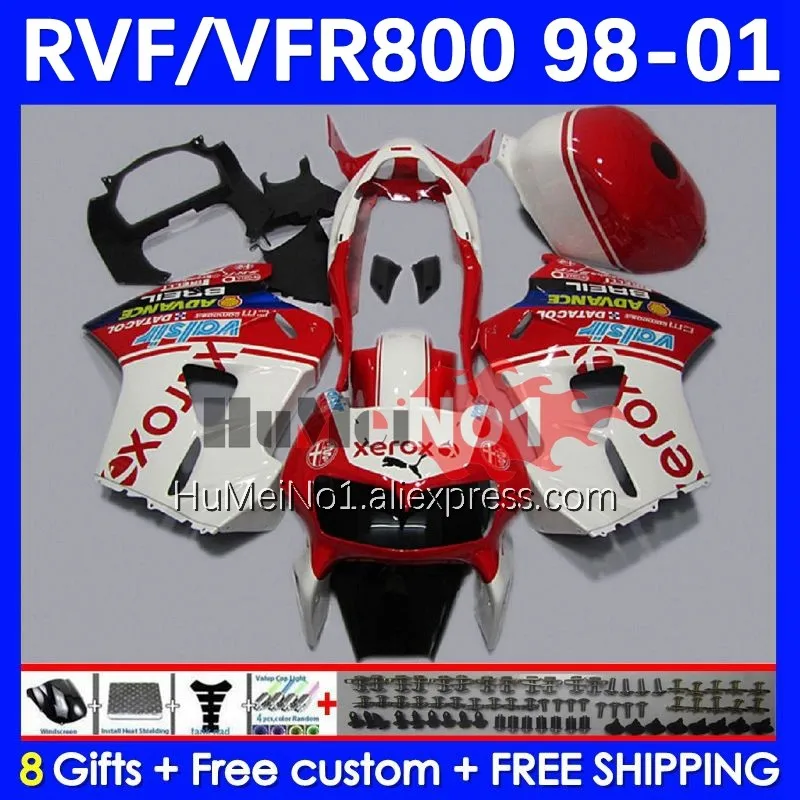 

Body For HONDA Interceptor VFR 800RR 800 RR CC 128No.63 VFR800 RR 98 99 00 01 VFR800RR 1998 1999 2000 2001 Fairing white glossy