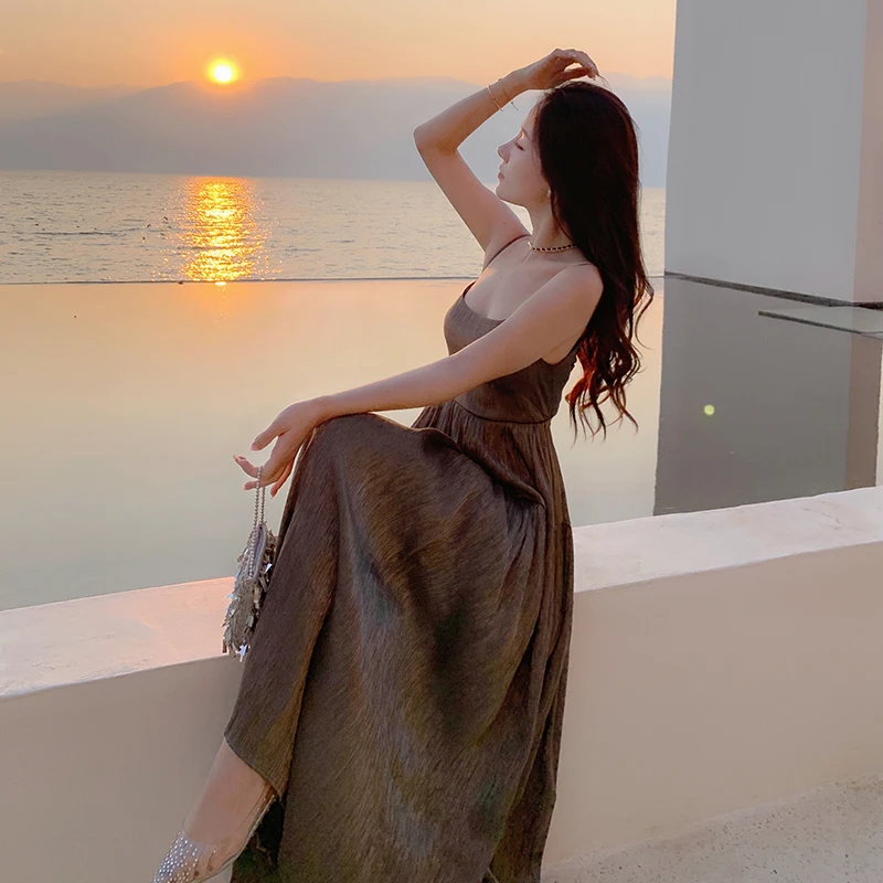 Женские пикантные платья в пляжном стиле с открытой спиной, Новинка лета 2022, Курортное платье с высокой талией, женская одежда без рукавов в ...
Женские пикантные платья в пляжном стиле с открытой спиной, Новинка лета 2022, Курортное платье с высокой талией, женская одежда без рукавов в ...