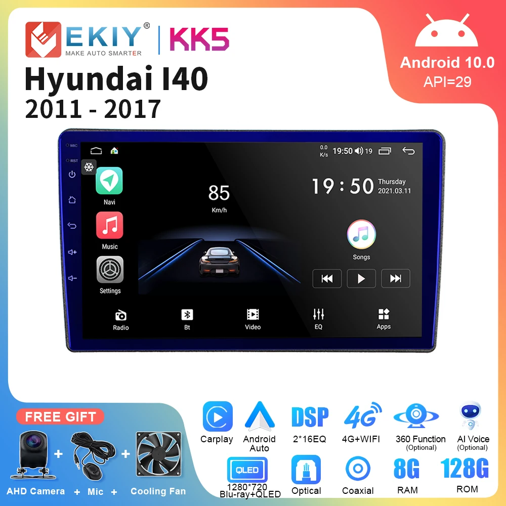 

EKIY KK5 Car Radio 2Din Android CarPlay Screen For HYUNDAI I40 2011 -2017 Car Multimedia Video Player Auto Navigation GPS Stereo