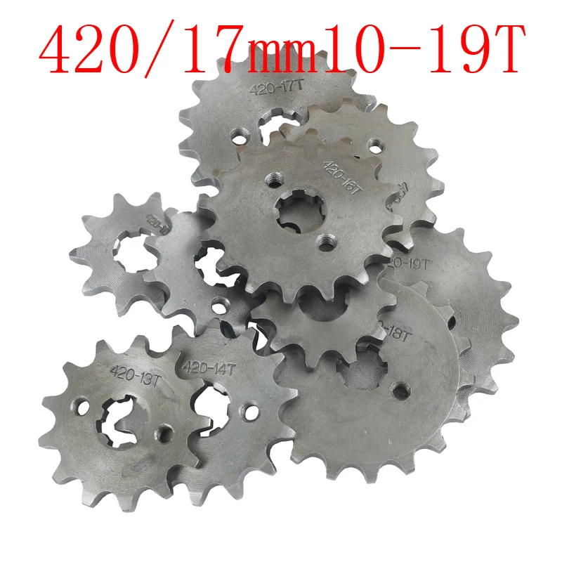 420# 17mm 10 11 12 13 14 15 16 17 18 19 Teeth Front Engine Sprocket For Dirt Pit Monkey Dax Bike Go Kart ATV Quad Motorcycle
420# 17mm 10 11 12 13 14 15 16 17 18 19 Teeth Front Engine Sprocket For Dirt Pit Monkey Dax Bike Go Kart ATV Quad Motorcycle