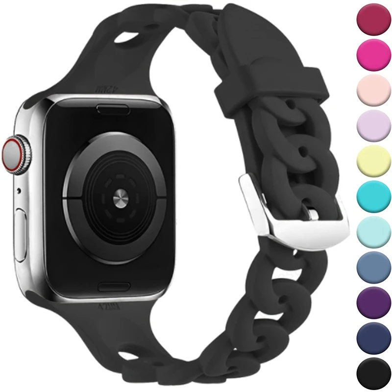 Silicone strap For Apple Watch band 44mm 49mm 45mm 41mm 42mm 40mm 38mm correa sports bracelet apple watch serie Ultra 8 SE 7 6 5
Silicone strap For Apple Watch band 44mm 49mm 45mm 41mm 42mm 40mm 38mm correa sports bracelet apple watch serie Ultra 8 SE 7 6 5