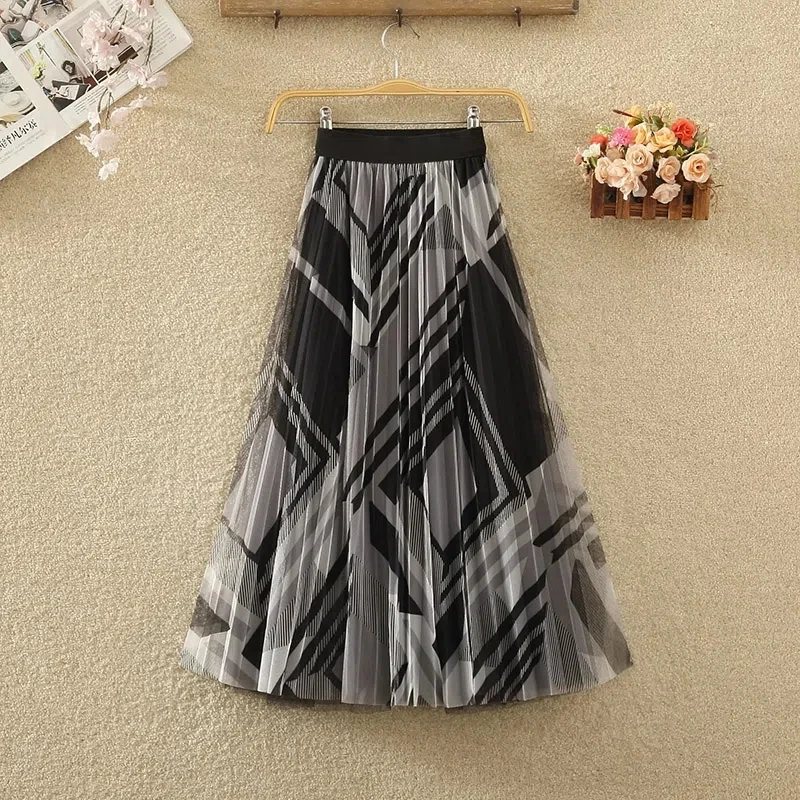 Women Skirt A-Line High Waist Vintage Simple Elegant Midi Skirt Print Pleated faldas
Women Skirt A-Line High Waist Vintage Simple Elegant Midi Skirt Print Pleated faldas