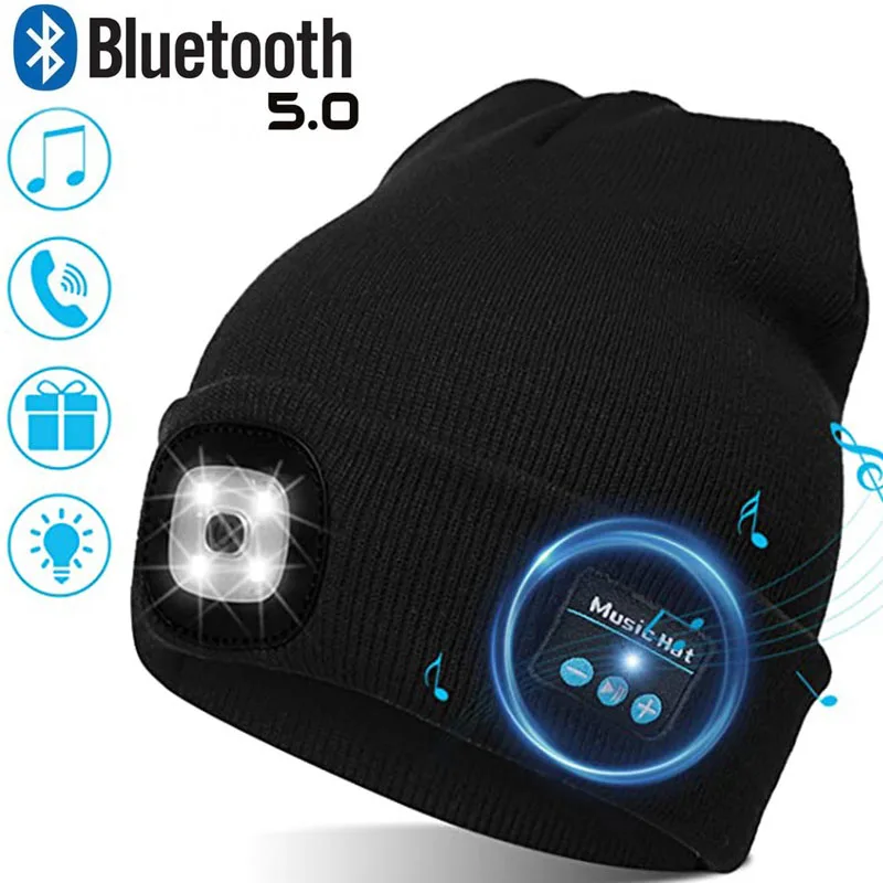 Warm Bluetooth 5.0 LED Hat Wireless Stereo Headset Music Player with MIC for Handsfree Support Dimming Rechargeable Earphone
Warm Bluetooth 5.0 LED Hat Wireless Stereo Headset Music Player with MIC for Handsfree Support Dimming Rechargeable Earphone