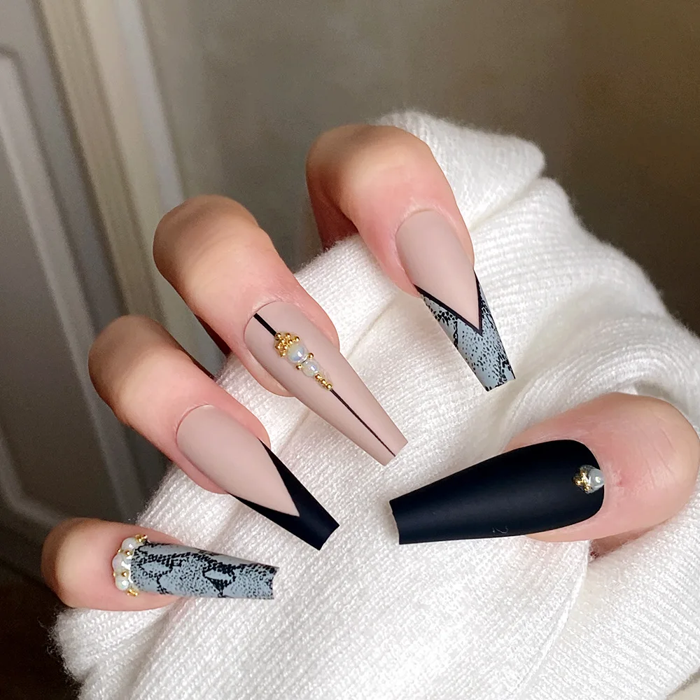 24pcs/Box Streak Detachable Pearl Decal French False Nails Women Long Wearable Coffin Ballerina Fake Nails Press On Nails 2022
24pcs/Box Streak Detachable Pearl Decal French False Nails Women Long Wearable Coffin Ballerina Fake Nails Press On Nails 2022