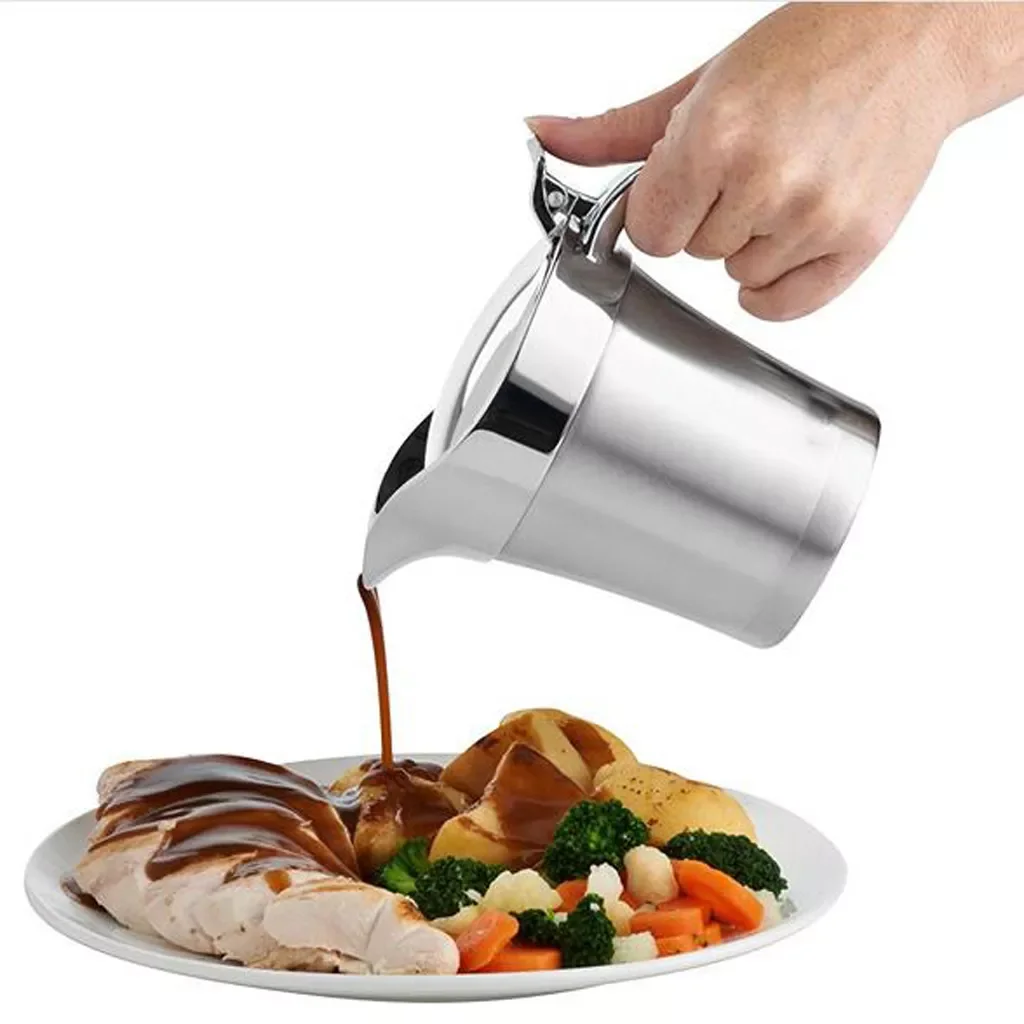 Stainless Steel Insulated Gravy Boat Thermal Vacuum Sauce Serving Jug Kitchen Pourer Pot Gravy Boats Tableware Tool
Stainless Steel Insulated Gravy Boat Thermal Vacuum Sauce Serving Jug Kitchen Pourer Pot Gravy Boats Tableware Tool