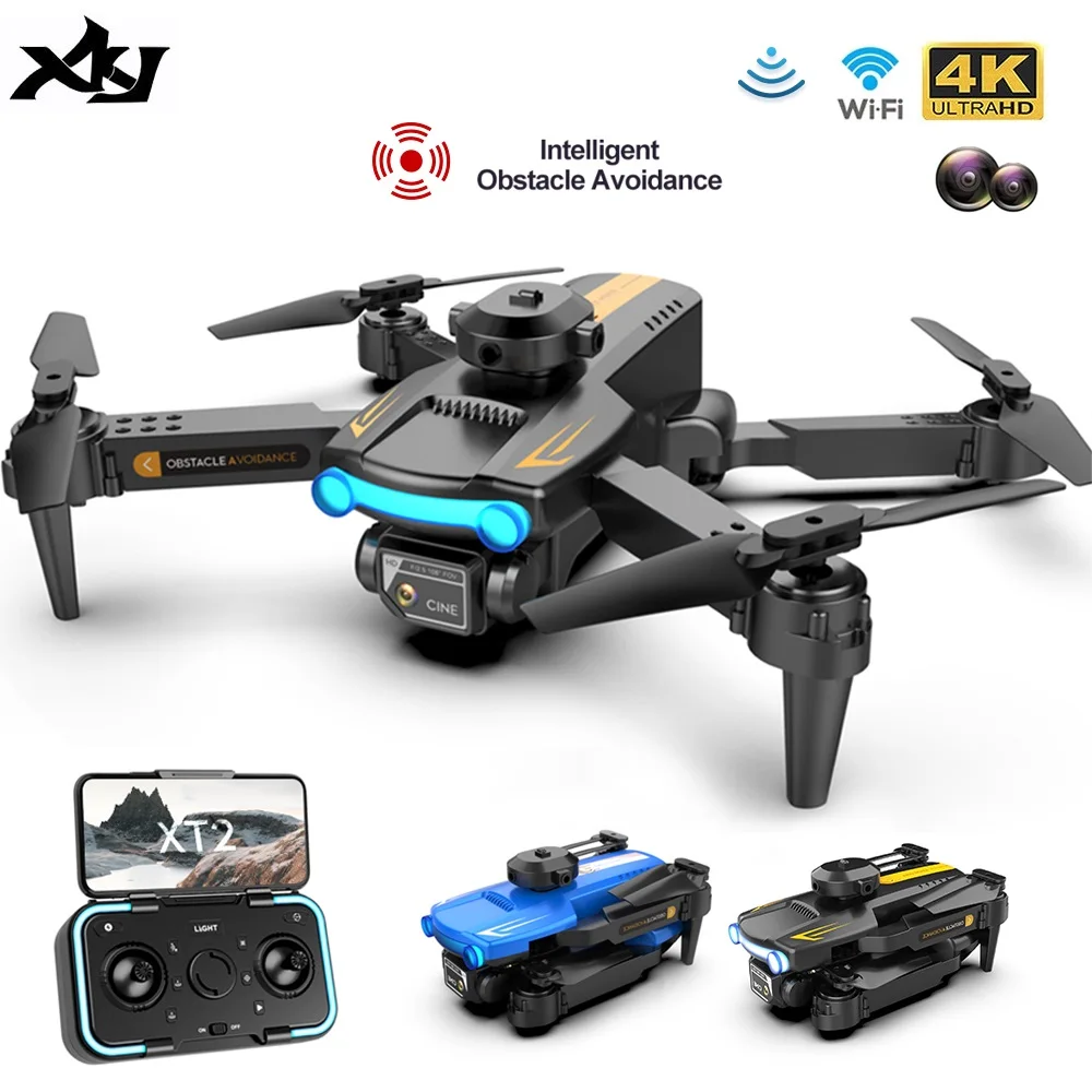 

2023 XKJ Новый XT2 мини-Дрон 4K двойная камера четырехсторонний обход препятствий оптический поток позиционирование складной Квадрокоптер игрушки подарки