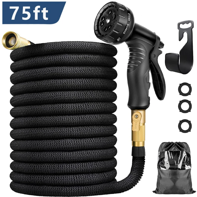 

75FT Garden Hose Expandable Expandable Water Hose with Durable 3-Layers Latex and 10 Function Nozzle, Best Choice for Watering