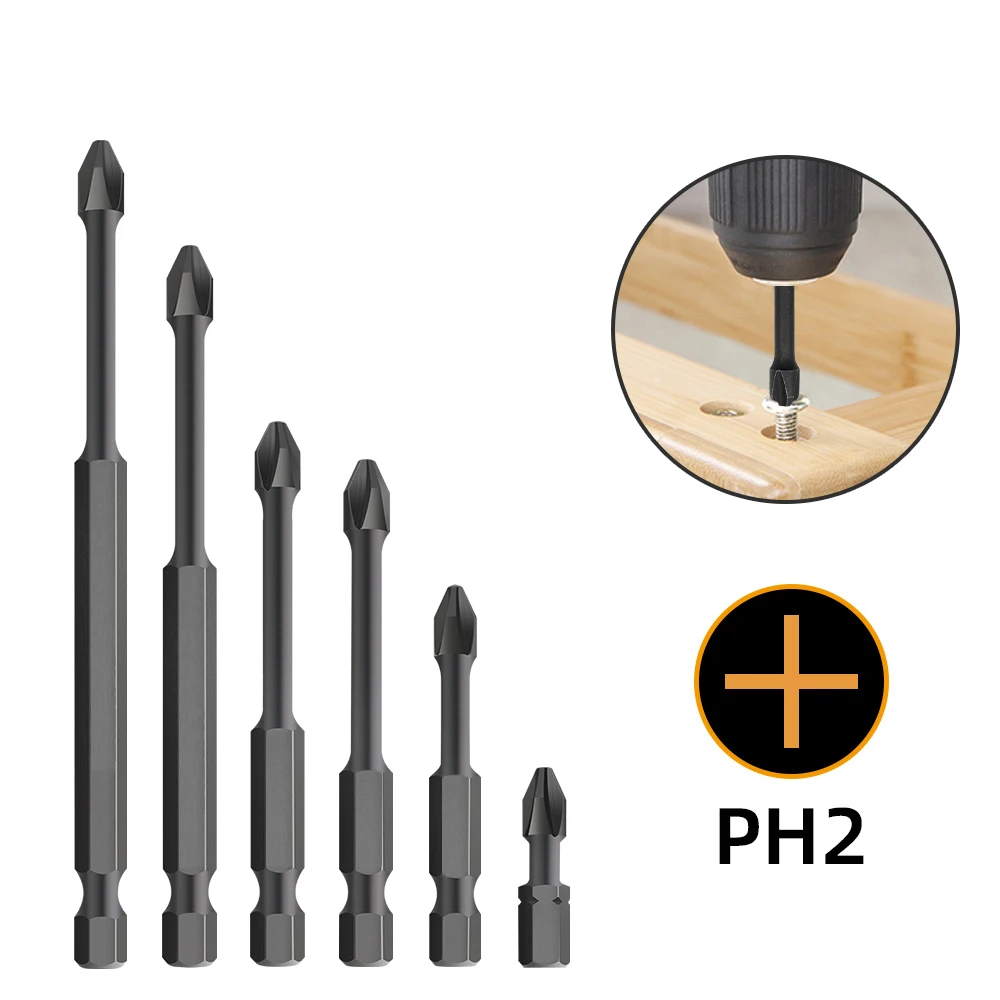 Cross Anti Slip Impact Electric Screwdriver Set Strong Magnetic PH2 Batch Head High Hardness Drill Bit Screw25 50 65 70 90 150mm
Cross Anti Slip Impact Electric Screwdriver Set Strong Magnetic PH2 Batch Head High Hardness Drill Bit Screw25 50 65 70 90 150mm