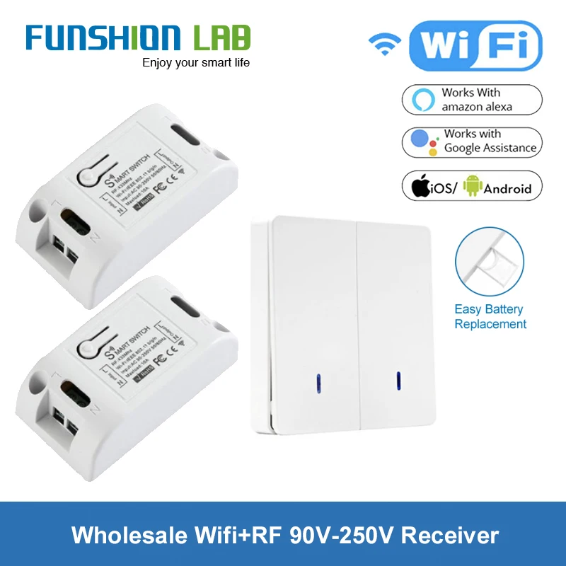 FUNSHION Tuya Smart Life App Switch Light Wifi RF Wireless Remote Control 1 2 3 Gang Wall Panel Button Receiver
FUNSHION Tuya Smart Life App Switch Light Wifi RF Wireless Remote Control 1 2 3 Gang Wall Panel Button Receiver