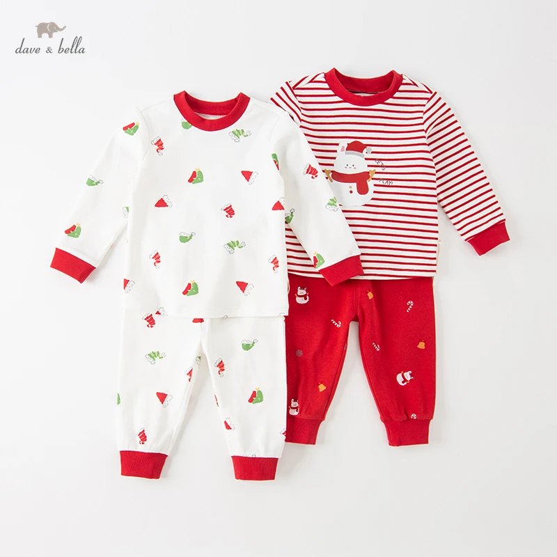 

Dave Bella Newborn Kids Boys Girls Pajama Sets Winter Casual T-Shirt Tops with Pants Toddler Baby Sleeping Clothes DB4224604