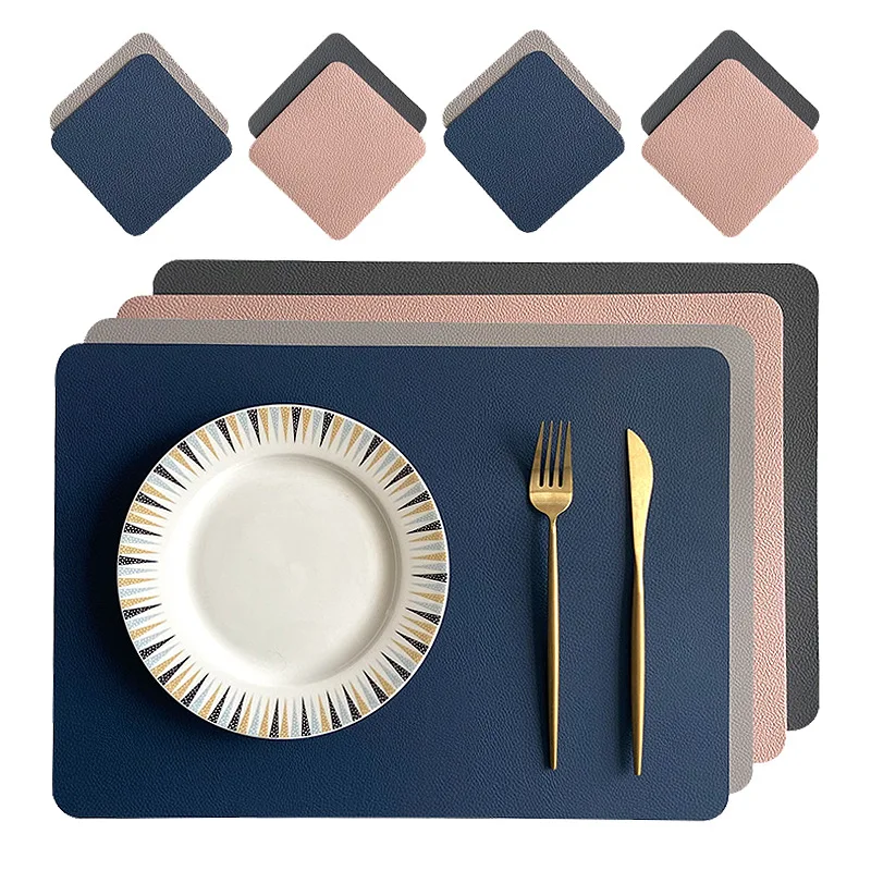 Leather placemats household goods insulation table mats restaurants waterproof placemats coaster 
Leather placemats household goods insulation table mats restaurants waterproof placemats coaster