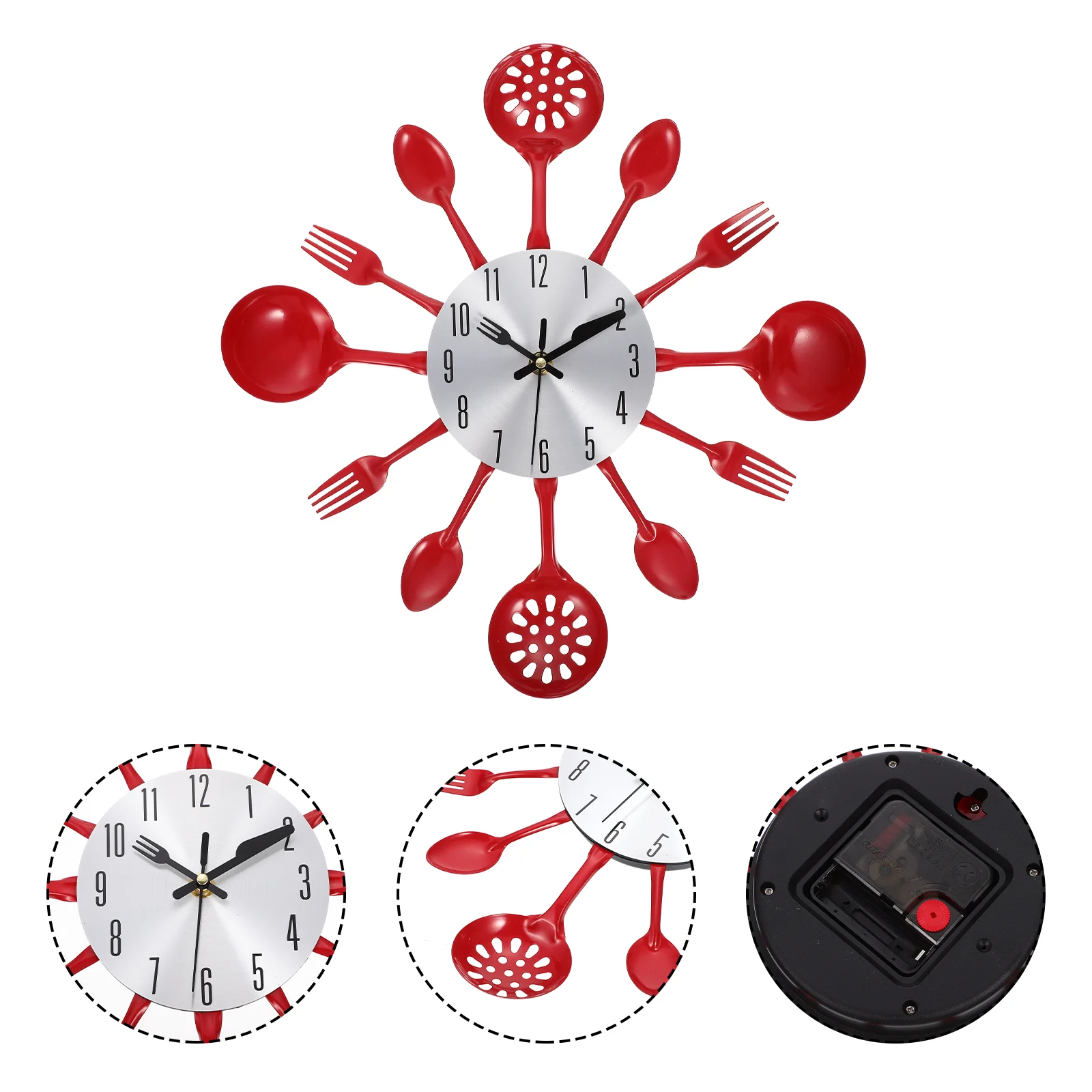 Clock Wall Kitchen Decorative Mute Non Room Utensil Ticking Hanging Creative Fork Spoon Cutlery Modern 3D Stainless Steel Living
Clock Wall Kitchen Decorative Mute Non Room Utensil Ticking Hanging Creative Fork Spoon Cutlery Modern 3D Stainless Steel Living