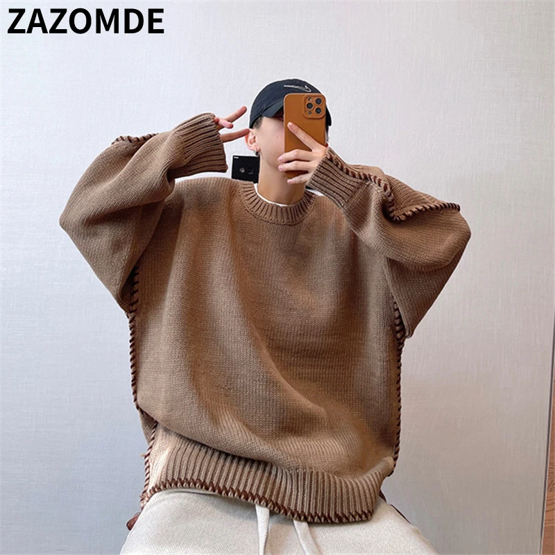 Новый дизайн, Зимний вязаный элегантный свитер ZAZOMDE, мужские большие вязаные базовые пуловеры, свободный Мягкий трикотажный свитер с круглым вырезом, уличный джемпер
Новый дизайн, Зимний вязаный элегантный свитер ZAZOMDE, мужские большие вязаные базовые пуловеры, свободный Мягкий трикотажный свитер с круглым вырезом, уличный джемпер
