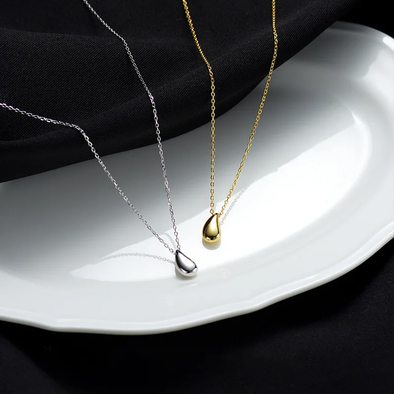 

Элегантное ожерелье из нержавеющей стали с подвеской в виде капли воды для женщин и девушек