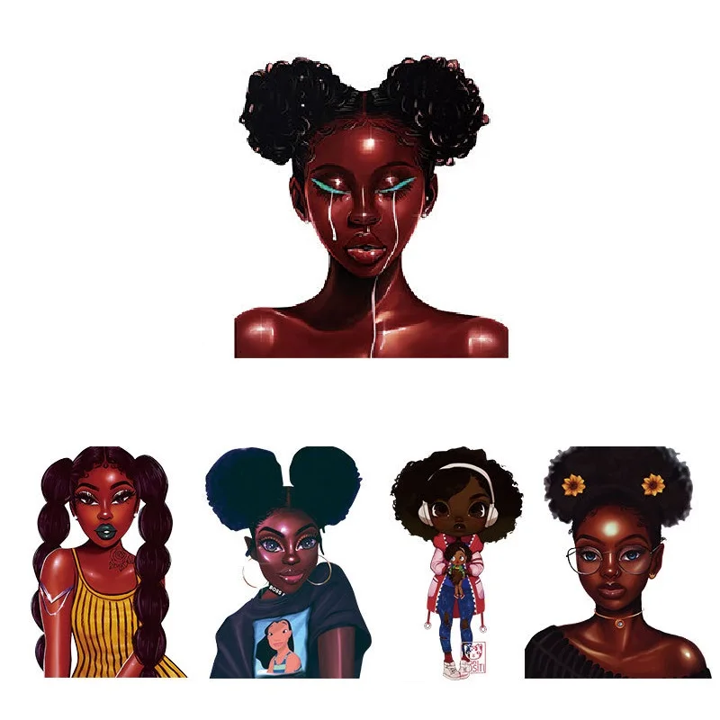 Cute Black Girl Iron-On Transfer For Clothing Applique Washable T-Shirts Thermo Adhesive Patches Simple Style Clothes Stickers
Cute Black Girl Iron-On Transfer For Clothing Applique Washable T-Shirts Thermo Adhesive Patches Simple Style Clothes Stickers