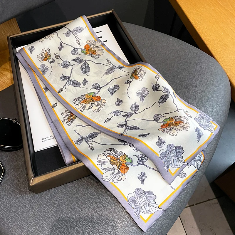 17*150 Fashion Floral Women Scarf Skinny Hair Headband Silk Bag Scarfs Wrap Accessories Long Narrow Office Lady Female Hairbands
17*150 Fashion Floral Women Scarf Skinny Hair Headband Silk Bag Scarfs Wrap Accessories Long Narrow Office Lady Female Hairbands