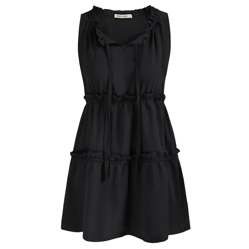 GK Women Tiered Tops Sleeveless Tie Neck Elastic Waist A-Line Shirt Dress Sleeveless Peplum Tops Ruffle Flowy Baby Doll Blouse
GK Women Tiered Tops Sleeveless Tie Neck Elastic Waist A-Line Shirt Dress Sleeveless Peplum Tops Ruffle Flowy Baby Doll Blouse