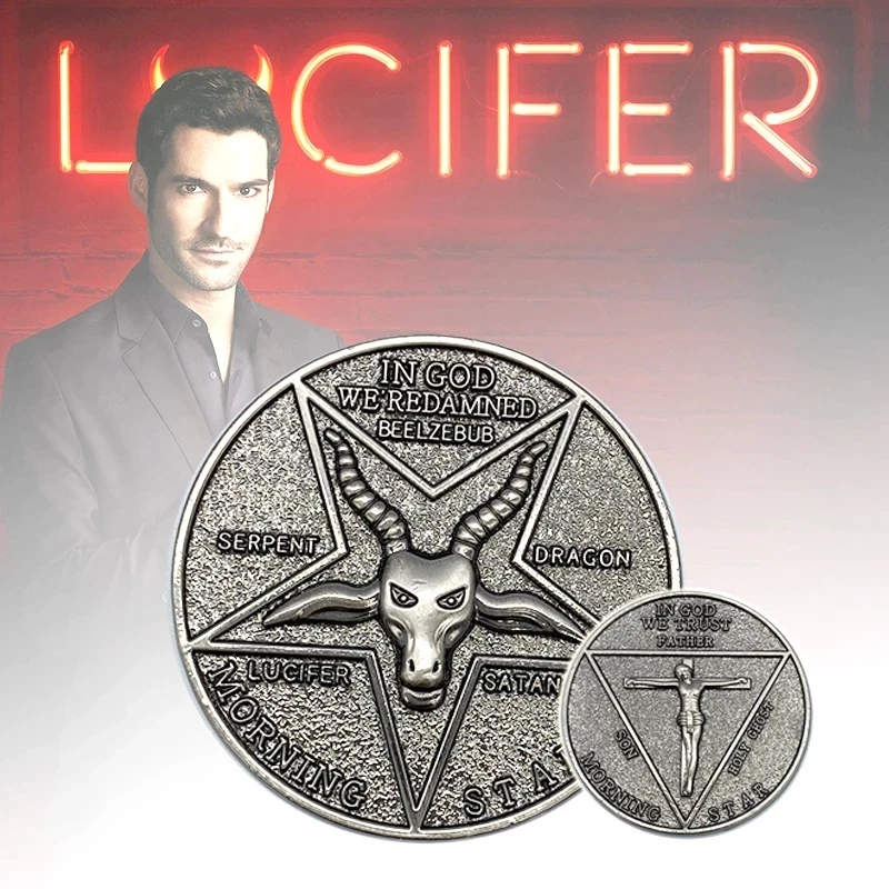Lucifer Morningstar Pentecostal Coin Cosplay Prop High Metal серебряные и золотые фотообои аксессуары на Хэллоуин
Lucifer Morningstar Pentecostal Coin Cosplay Prop High Metal серебряные и золотые фотообои аксессуары на Хэллоуин