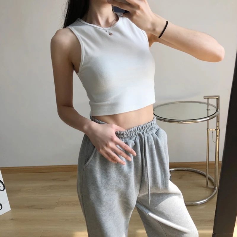 Fitness dancing high waist elastic sleeveless navel cropped small camisole bottoming shirt
Fitness dancing high waist elastic sleeveless navel cropped small camisole bottoming shirt