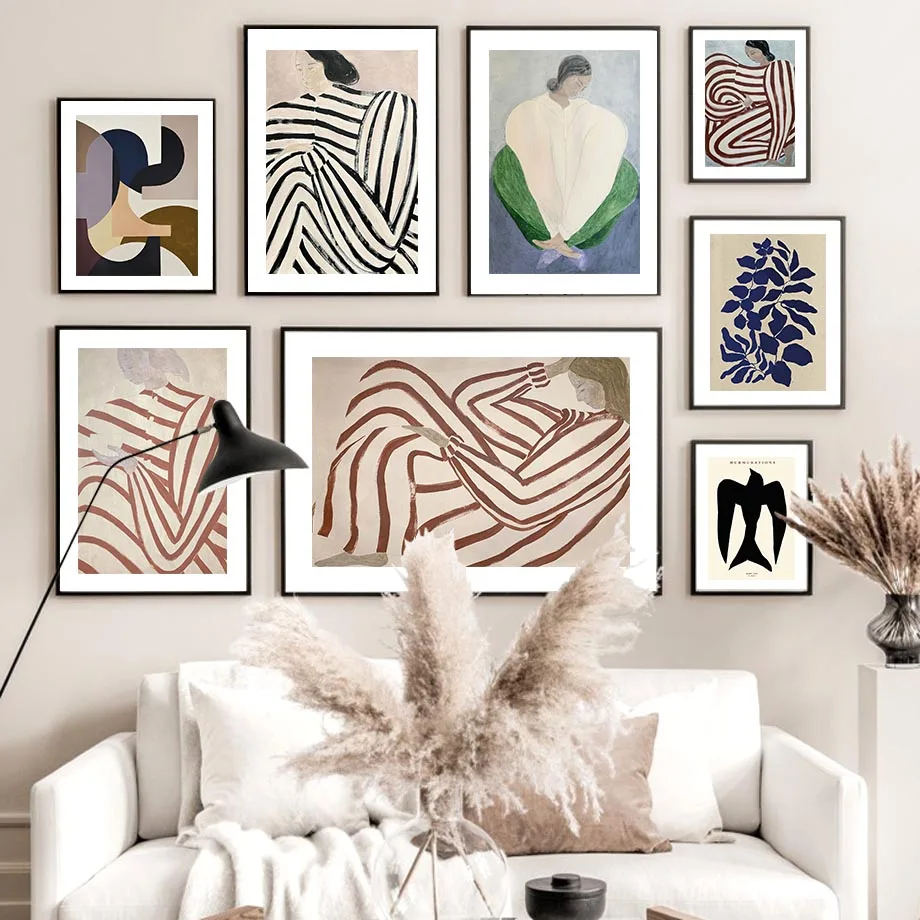 Sofia Lind Striped Pajamas Woman Geometry Leaf Nordic Poster Wall Art Print Canvas Painting Retro Pictures For Living Room Decor
Sofia Lind Striped Pajamas Woman Geometry Leaf Nordic Poster Wall Art Print Canvas Painting Retro Pictures For Living Room Decor