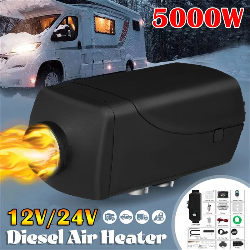 12V/24V 5000W LCD Screen Air Diesel Heater Kit Diesel Air Heater with LCD Switch Remote Control For Car Truck Bus Boat RV
12V/24V 5000W LCD Screen Air Diesel Heater Kit Diesel Air Heater with LCD Switch Remote Control For Car Truck Bus Boat RV