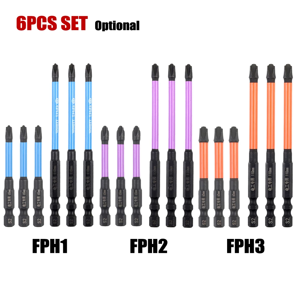 6 PCS 65mm 110mm 150mm Magnetic Special Slotted Cross Screwdriver Bit Batch Head Nutdrivers FPH2 For Socket Switch Power Tool
6 PCS 65mm 110mm 150mm Magnetic Special Slotted Cross Screwdriver Bit Batch Head Nutdrivers FPH2 For Socket Switch Power Tool