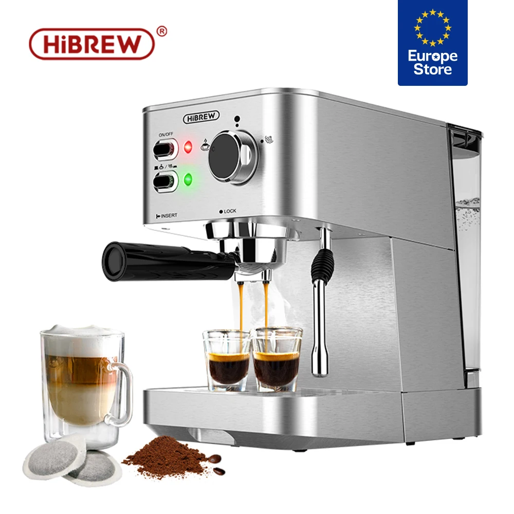 Кофе-машина для эспрессо HiBREW 20 бар полуавтоматическая машина приготовления