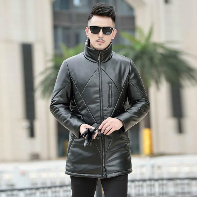 Winter New Men's Leather Down Jacket Male Business Casual Slim Korean Stand Collar Long Fur Coat Men Warm Plus Size Outerwear
Winter New Men's Leather Down Jacket Male Business Casual Slim Korean Stand Collar Long Fur Coat Men Warm Plus Size Outerwear
