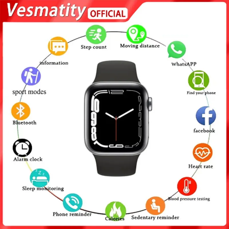 Новинка 2022, умные часы Vesmatity I7 Pro Max, часы на заказ с функцией телефона и датчиком кровяного давления, спортивные водонепроницаемые мужские и ...
Новинка 2022, умные часы Vesmatity I7 Pro Max, часы на заказ с функцией телефона и датчиком кровяного давления, спортивные водонепроницаемые мужские и ...