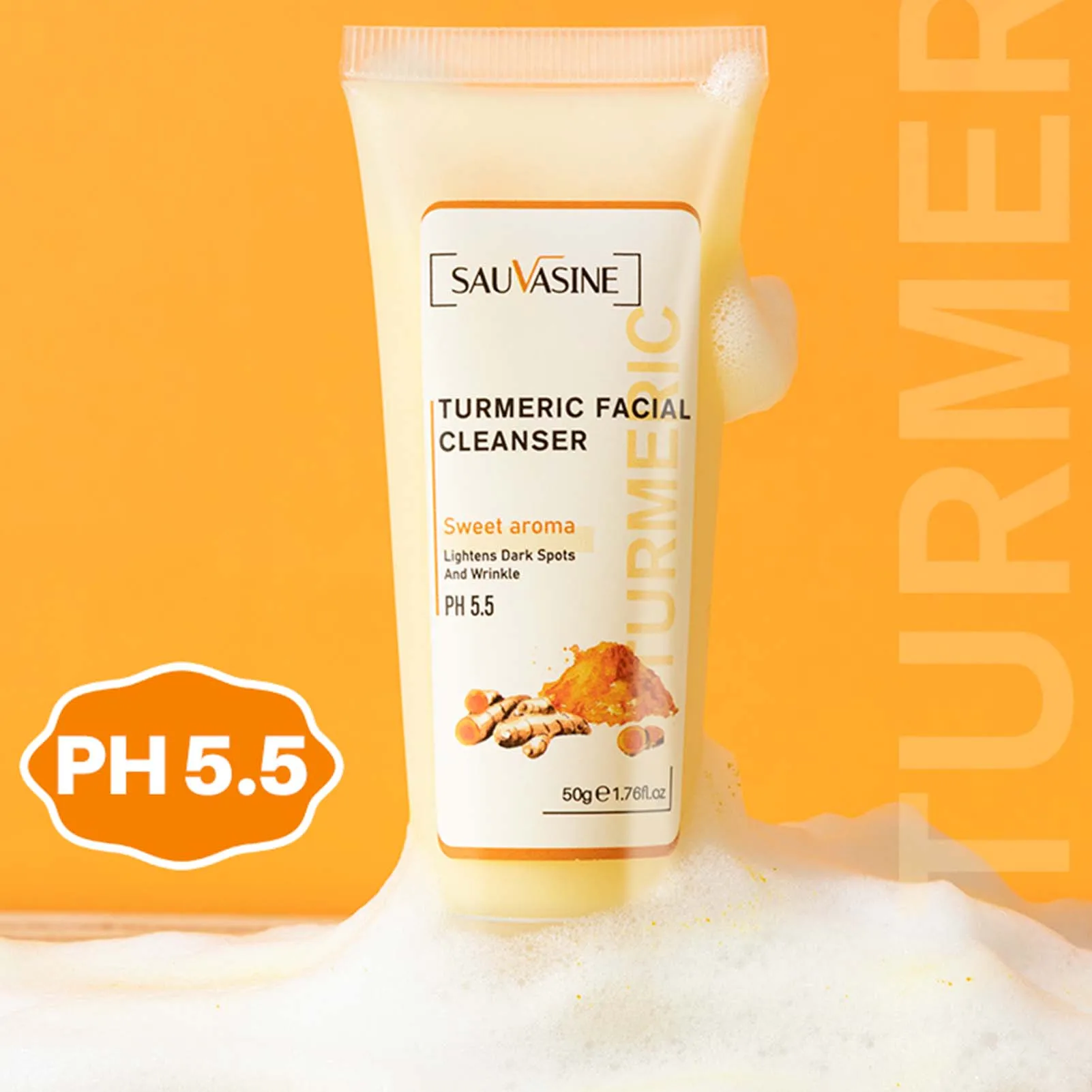 Turmeric Facial Cleanser Remove Blackhead Lighten Dark Spots Whitening Moisturizing Oil Control Shrinking Pores Foam Face Wash
Turmeric Facial Cleanser Remove Blackhead Lighten Dark Spots Whitening Moisturizing Oil Control Shrinking Pores Foam Face Wash