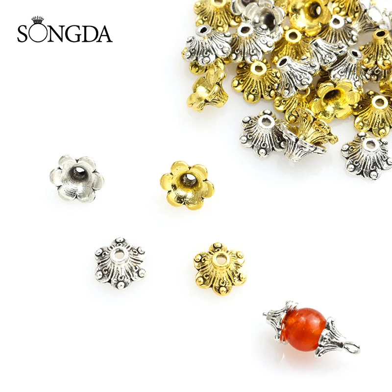 50pcs Flower Beads End Caps Antique Silver/Gold Plated Alloys Loose Beads For Jewelry Making Findings Needlework DIY Accessories
50pcs Flower Beads End Caps Antique Silver/Gold Plated Alloys Loose Beads For Jewelry Making Findings Needlework DIY Accessories