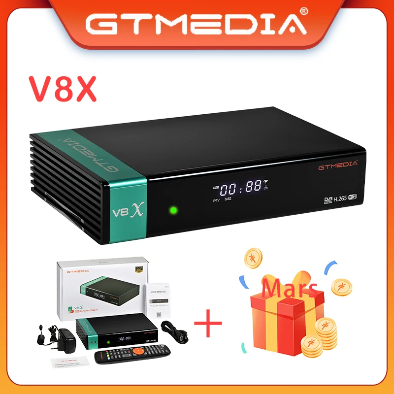 GTmedia v8x mars DVB-S/S2/S2X встроенный модуль Wi-Fi 2,4G, поддержка Unicable, DiSEqC1.0/1,1/1,2/USALS Motor, полная поддержка
GTmedia v8x mars DVB-S/S2/S2X встроенный модуль Wi-Fi 2,4G, поддержка Unicable, DiSEqC1.0/1,1/1,2/USALS Motor, полная поддержка