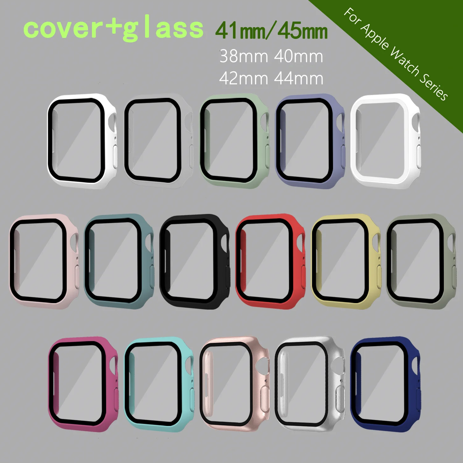 Case+Glass for Apple Watch Series 7 8 41mm 45mm Screen Protector Bumper Frame for IWatch 6 5 4 3 2 SE 38mm 40mm 42mm 44mm Case
Case+Glass for Apple Watch Series 7 8 41mm 45mm Screen Protector Bumper Frame for IWatch 6 5 4 3 2 SE 38mm 40mm 42mm 44mm Case