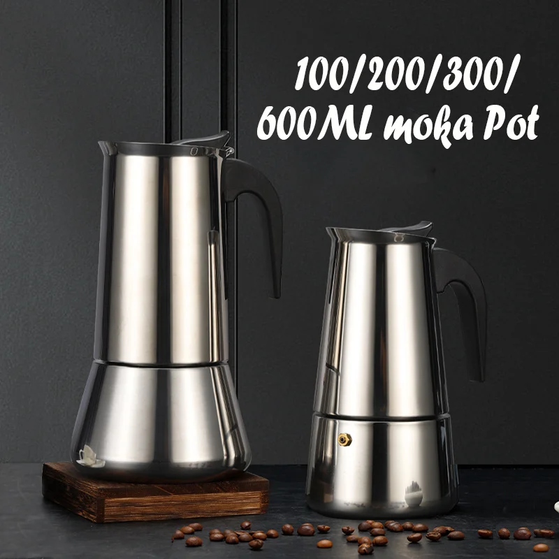 Stove Top Moka Coffee Pot Stainless Steel Filter Italian Espresso Coffee Maker Percolator Tool Mocha Cafetiere 100/200/300/600Ml
Stove Top Moka Coffee Pot Stainless Steel Filter Italian Espresso Coffee Maker Percolator Tool Mocha Cafetiere 100/200/300/600Ml