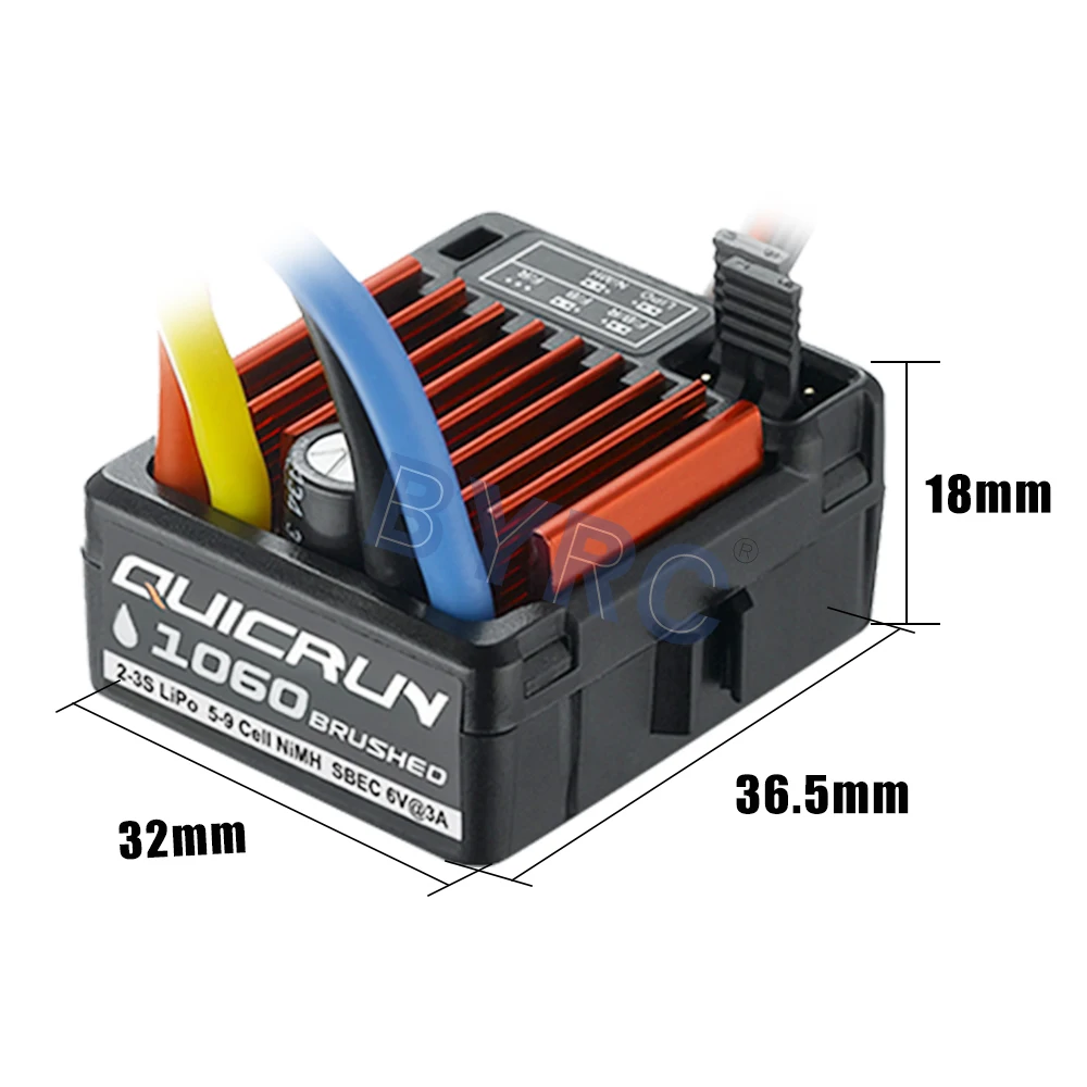 1pcs Original HobbyWing QuicRun 1060 60A Brushed Electronic Speed Controller ESC For 1:10 RC Car Waterproof
1pcs Original HobbyWing QuicRun 1060 60A Brushed Electronic Speed Controller ESC For 1:10 RC Car Waterproof