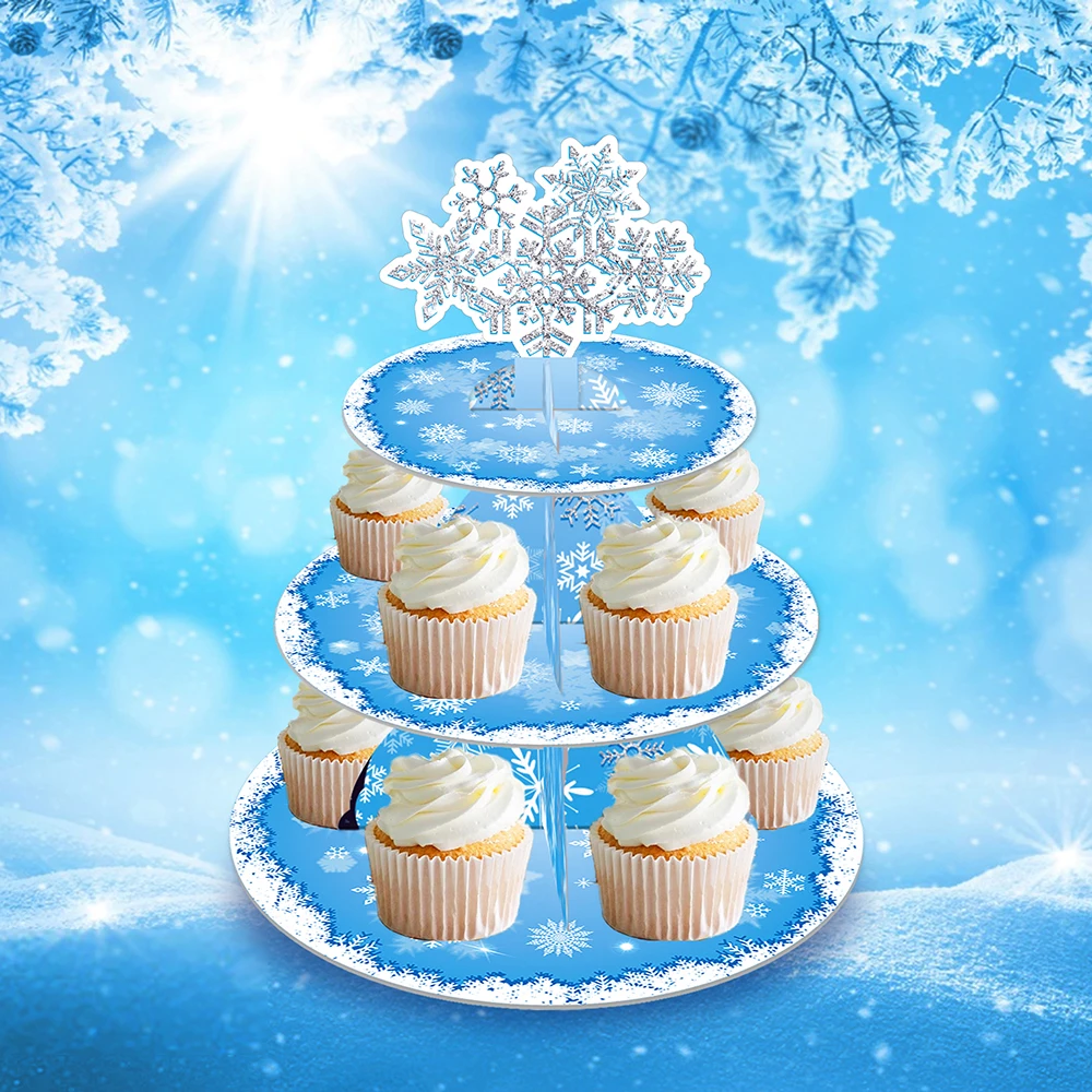 3-tiers Kids Winter Snow Blue Snowflakes Christmas Birthday Party Paper Cupcake Display Stand Baby Shower Party Cake Supplies
3-tiers Kids Winter Snow Blue Snowflakes Christmas Birthday Party Paper Cupcake Display Stand Baby Shower Party Cake Supplies