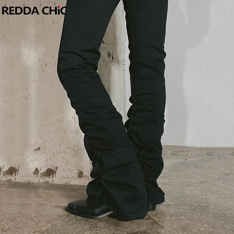 REDDACHiC Stacked Cyber Y2K Flare Jeans for Women Dark Punk Black Trousers Black High Waist Ruched Pants Y2k Acubi Fashion Cloth
REDDACHiC Stacked Cyber Y2K Flare Jeans for Women Dark Punk Black Trousers Black High Waist Ruched Pants Y2k Acubi Fashion Cloth