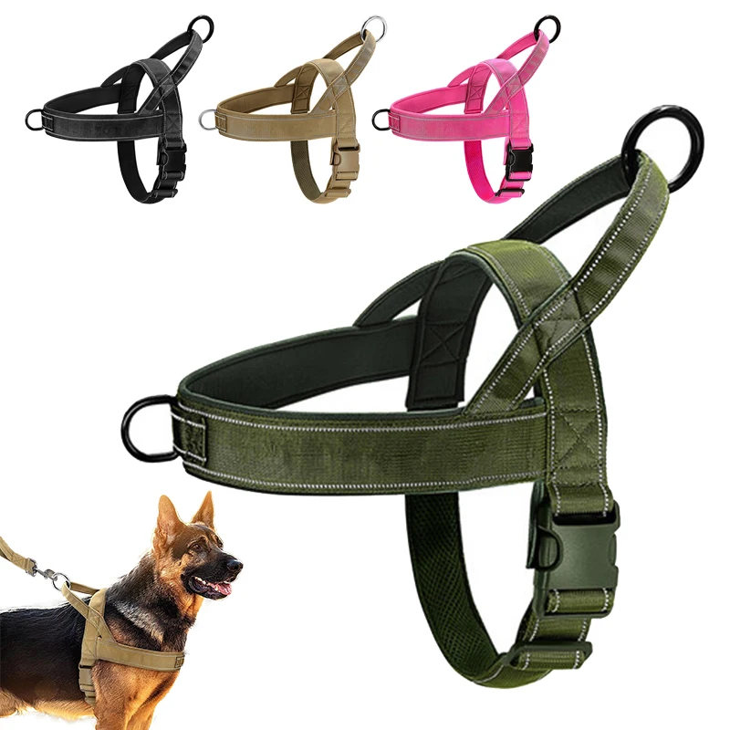

Регулируемые шлейки для собак, сетчатая подкладка, прогулочный тренировочный жилет для маленьких, средних и больших собак, светоотражающие нейлоновые поводки