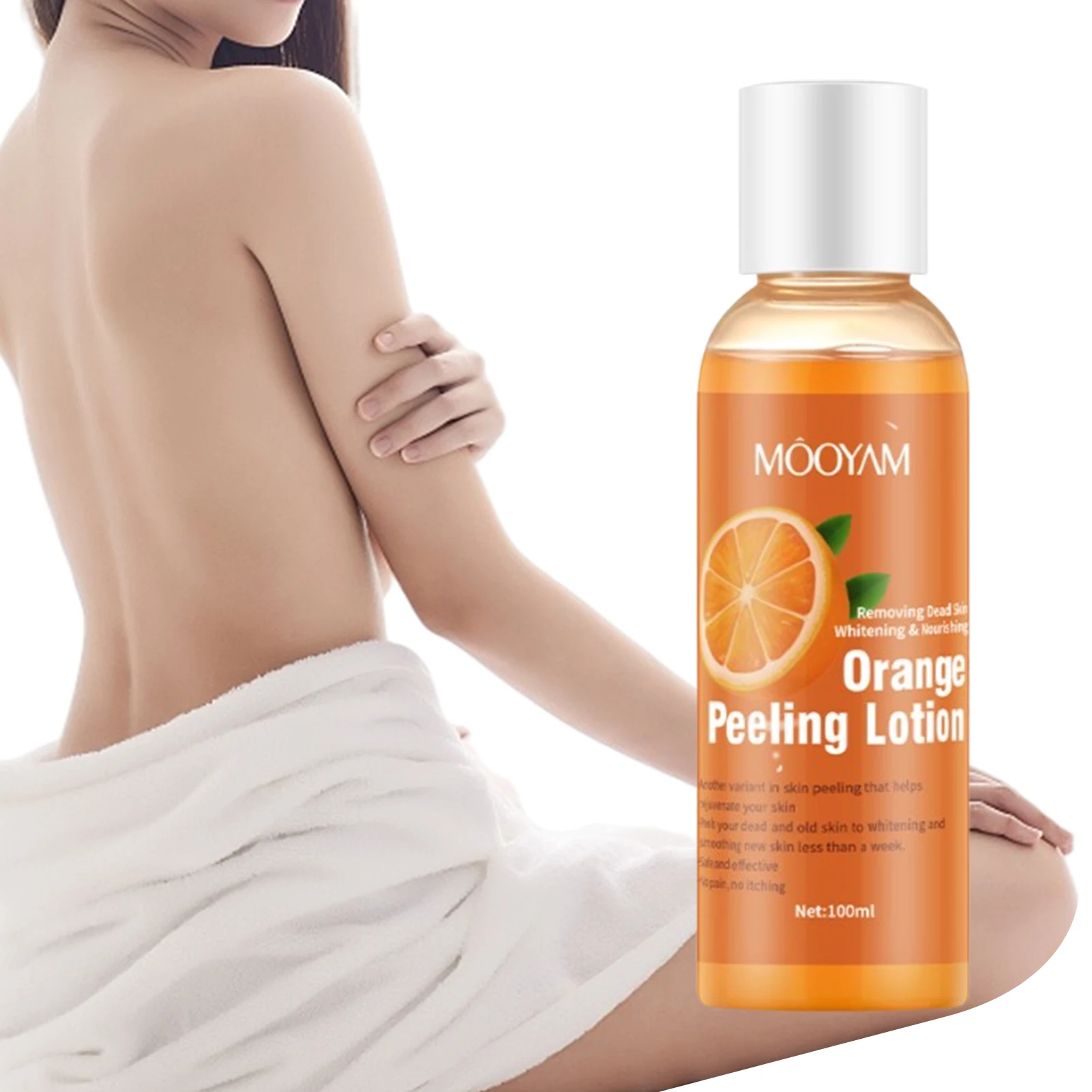 

100ml Foot Exfoliate Lotion Brightening Orange Essence for Body Neck Knees Elbow Organic Whiten Peeling Gel for Instant Skin