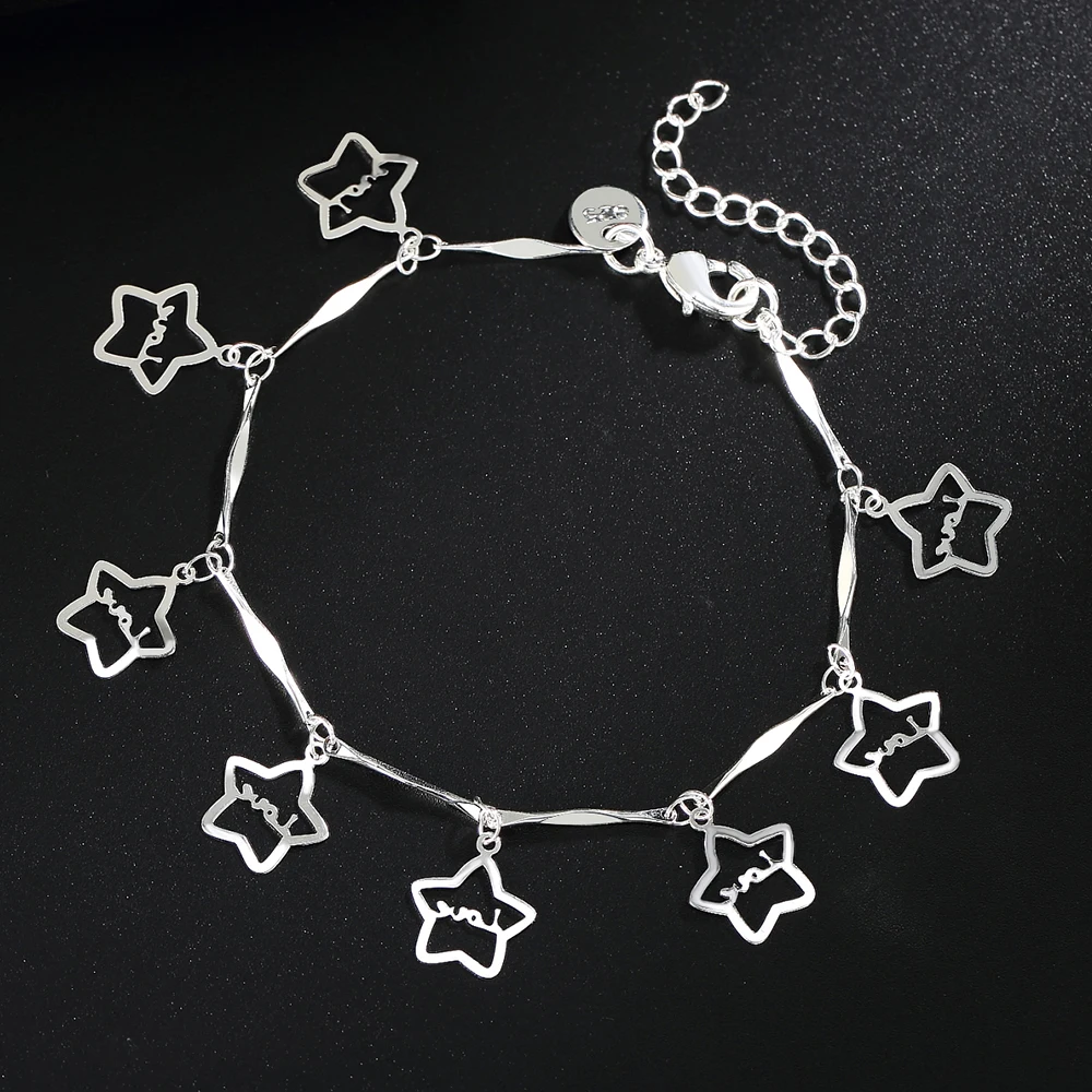 Popular brands 925 sterling Silver beautiful star Bracelets for Women Fashion classic Party wedding accessories Gifts Jewelry
Popular brands 925 sterling Silver beautiful star Bracelets for Women Fashion classic Party wedding accessories Gifts Jewelry