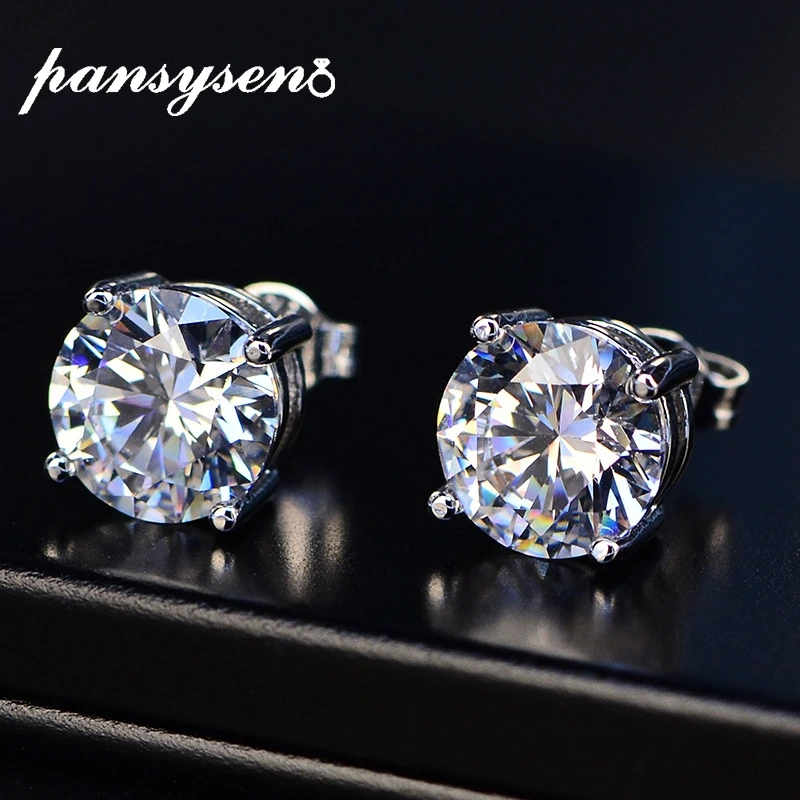 PANSYSEN 100% Genuine 925 Sterling Silver Simulated Moissanite Stud Earrings Classic Wedding Engagement Fine Jewelry Wholesale
PANSYSEN 100% Genuine 925 Sterling Silver Simulated Moissanite Stud Earrings Classic Wedding Engagement Fine Jewelry Wholesale