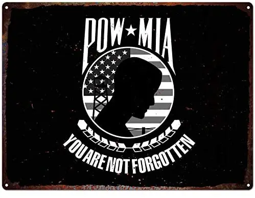 Pow Mia жестяной знак ветераны пенсионеров, вы не забыты, американские военные металлические знаки, Настенный декор
Pow Mia жестяной знак ветераны пенсионеров, вы не забыты, американские военные металлические знаки, Настенный декор