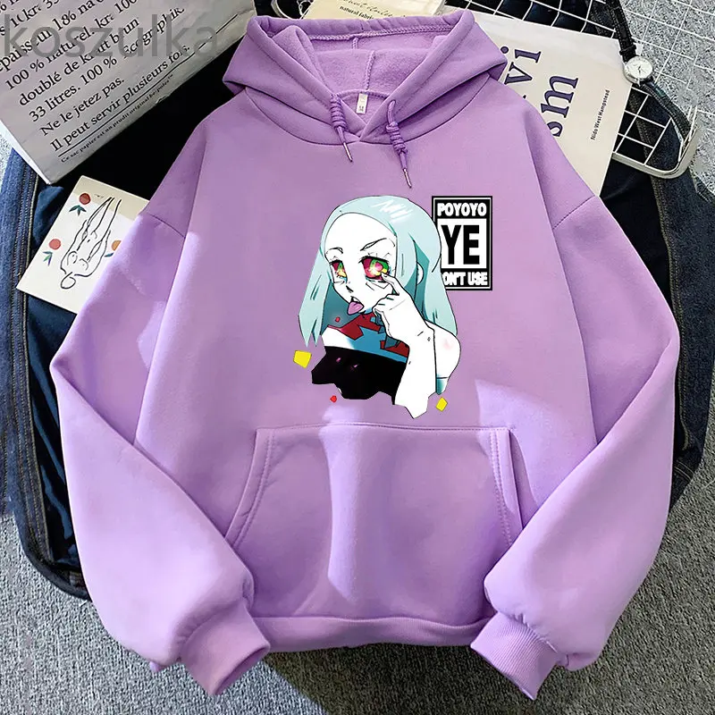 Cosplay Anime CYBERPUNK EDGERUNNERS Rebecca Hoodies Men Women Sweatshirts O-Neck Fleece Kawaii Punk Printed Casual Clothes Stree
Cosplay Anime CYBERPUNK EDGERUNNERS Rebecca Hoodies Men Women Sweatshirts O-Neck Fleece Kawaii Punk Printed Casual Clothes Stree