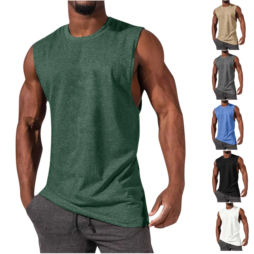 2023 New Summer Men's Cotton Loose T-shirt Muscle For Man Sports Absorb Sweat Leisure Solid Color Male Tank Top
2023 New Summer Men's Cotton Loose T-shirt Muscle For Man Sports Absorb Sweat Leisure Solid Color Male Tank Top