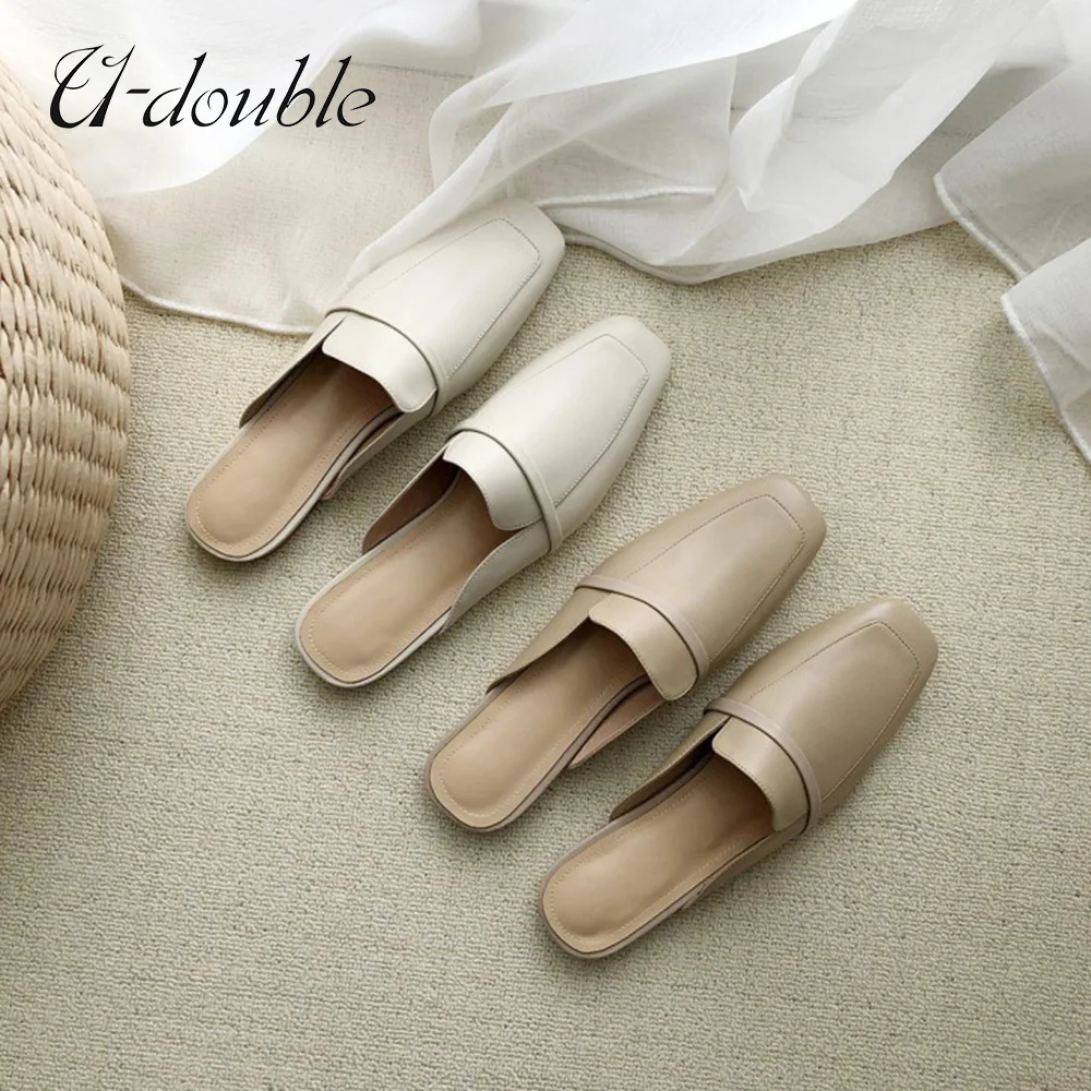 U-DOUBL Women Mule Slippers Korea Style Simple Flat Shoes Cow Leather Square Toe Mules Spring Autumn Flats Outdoor Slippers
U-DOUBL Women Mule Slippers Korea Style Simple Flat Shoes Cow Leather Square Toe Mules Spring Autumn Flats Outdoor Slippers