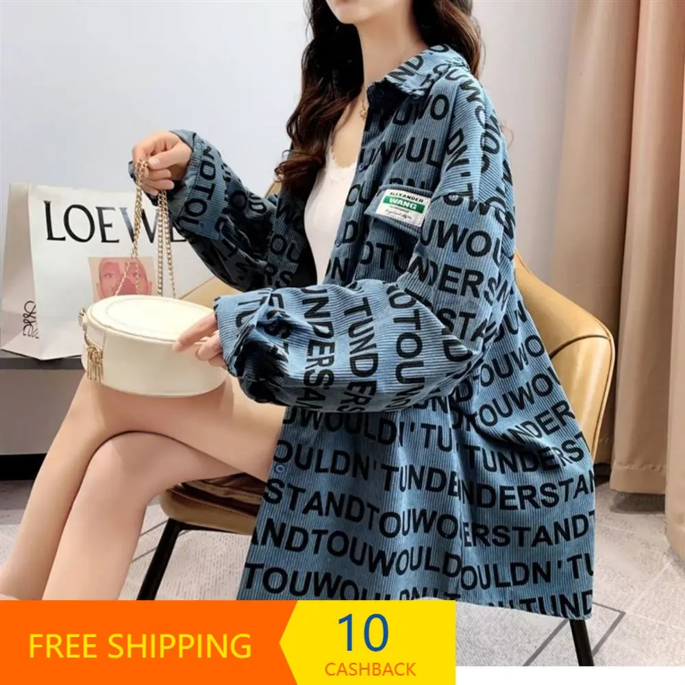 Preppy Style Corduroy Printing Shirt Coat Spring New Loose Korean Style Retro Mid-Length Shirt Women's Women's Cardigan
Preppy Style Corduroy Printing Shirt Coat Spring New Loose Korean Style Retro Mid-Length Shirt Women's Women's Cardigan