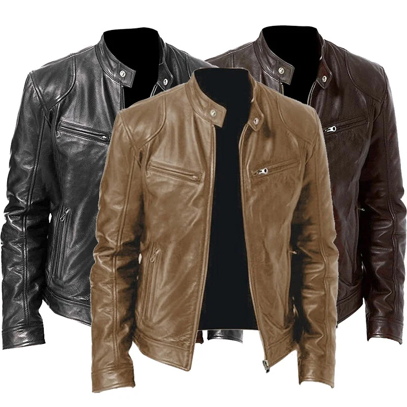Men Leater Jacket Plus Size Black Brown Mens Stand Collar Coats Leater Biker Jackets Motorcycle Leater Jacket
Men Leater Jacket Plus Size Black Brown Mens Stand Collar Coats Leater Biker Jackets Motorcycle Leater Jacket