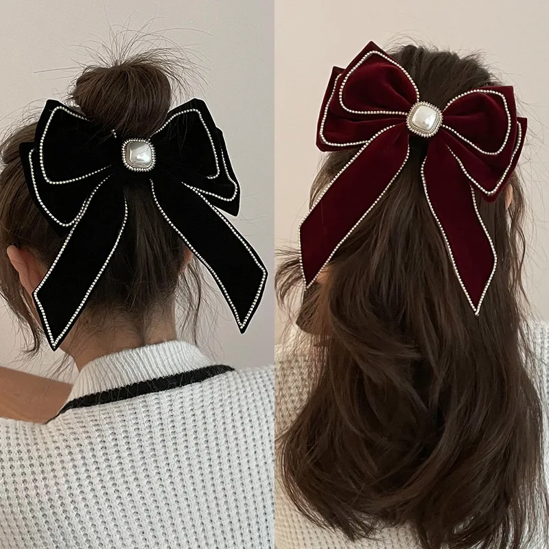 10pcs Women Elegant Pearl Top Clip Autumn Winter Velvet Claret Bow Spring Clip Hair Accessories Girl Sweet Tie Ponytail Holder
10pcs Women Elegant Pearl Top Clip Autumn Winter Velvet Claret Bow Spring Clip Hair Accessories Girl Sweet Tie Ponytail Holder